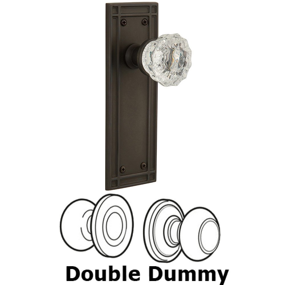 Double Dummy Mission Plate with Crystal Knob in Oil Rubbed Bronze