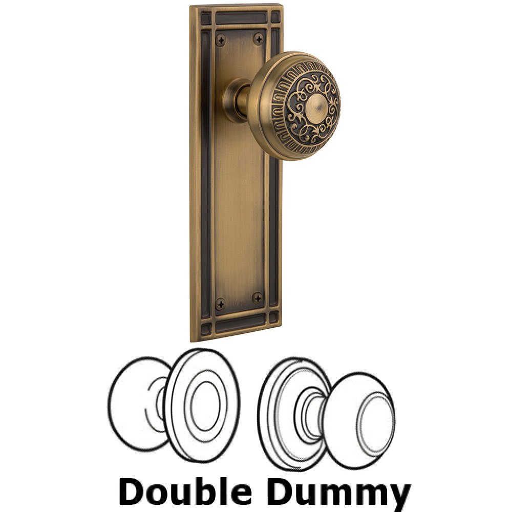 Double Dummy Mission Plate with Egg and Dart Knob in Antique Brass