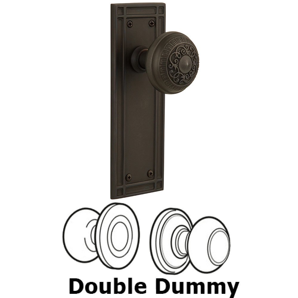 Double Dummy Mission Plate with Egg and Dart Knob in Oil Rubbed Bronze