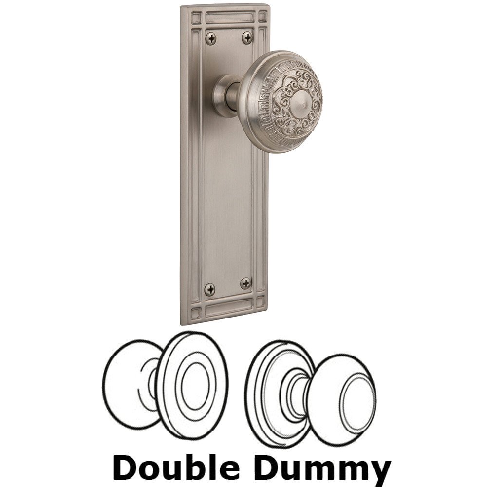 Double Dummy Mission Plate with Egg and Dart Knob in Satin Nickel