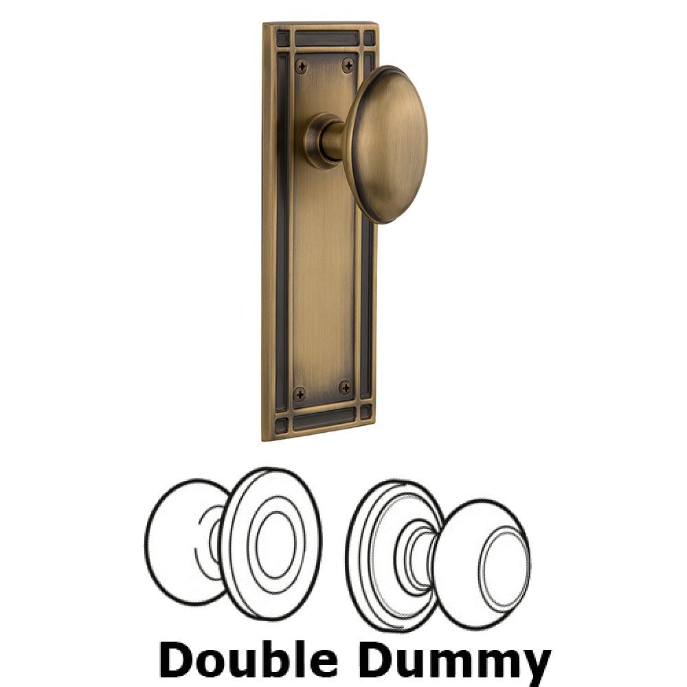 Double Dummy Mission Plate with Homestead Knob in Antique Brass