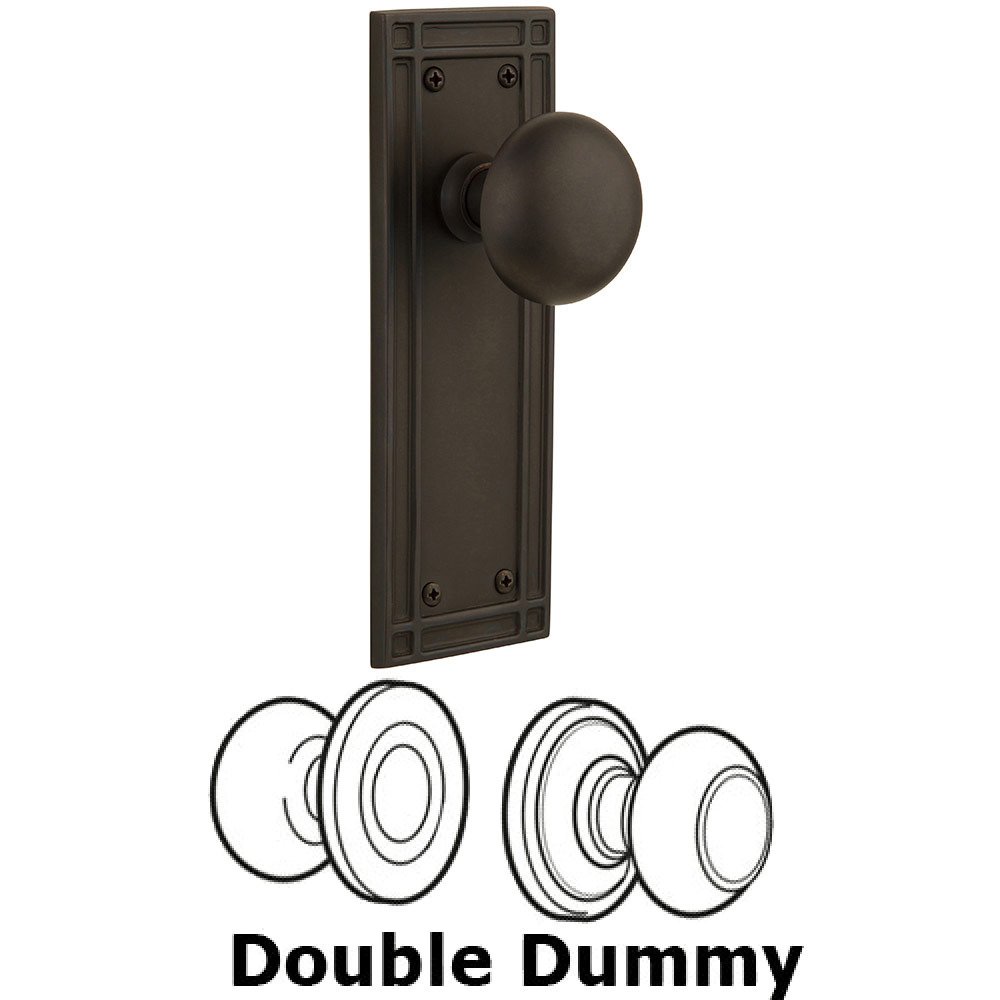 Double Dummy Mission Plate with New York Knob in Oil Rubbed Bronze