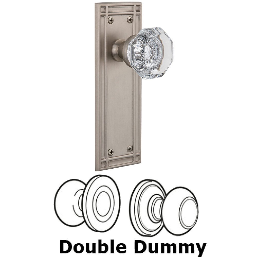 Double Dummy Mission Plate with Waldorf Knob in Satin Nickel