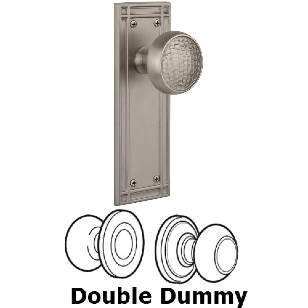 Double Dummy Mission Plate with Craftsman Knob in Satin Nickel