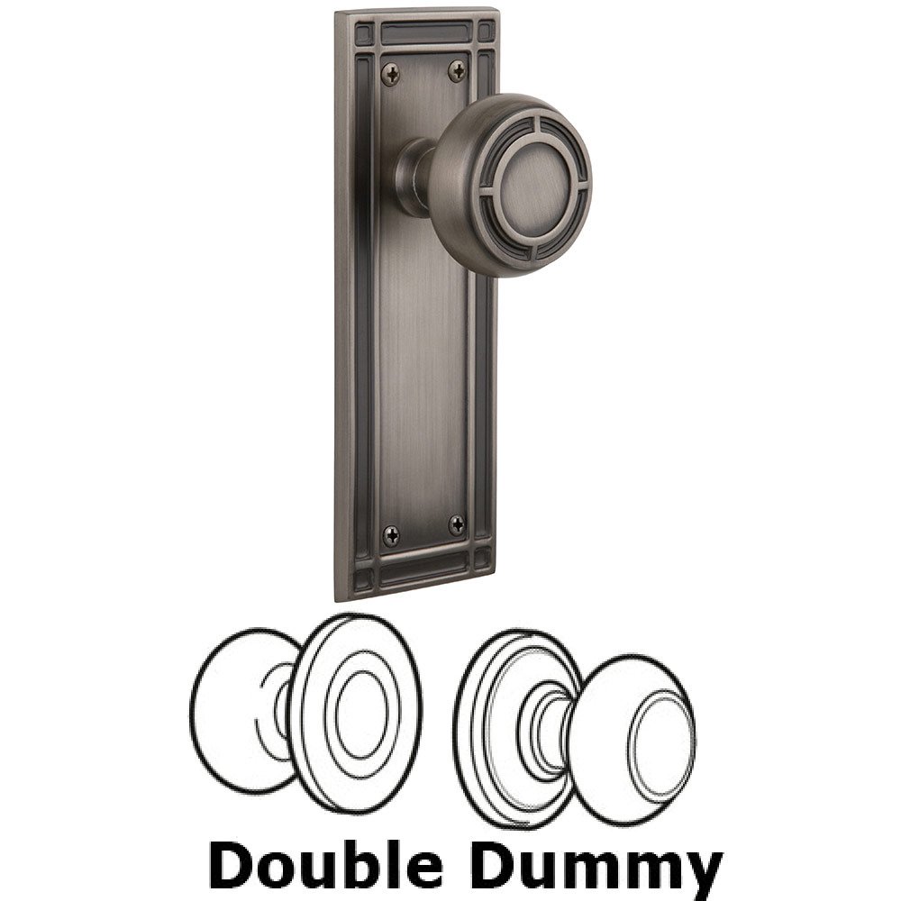 Double Dummy Mission Plate with Mission Knob in Antique Pewter