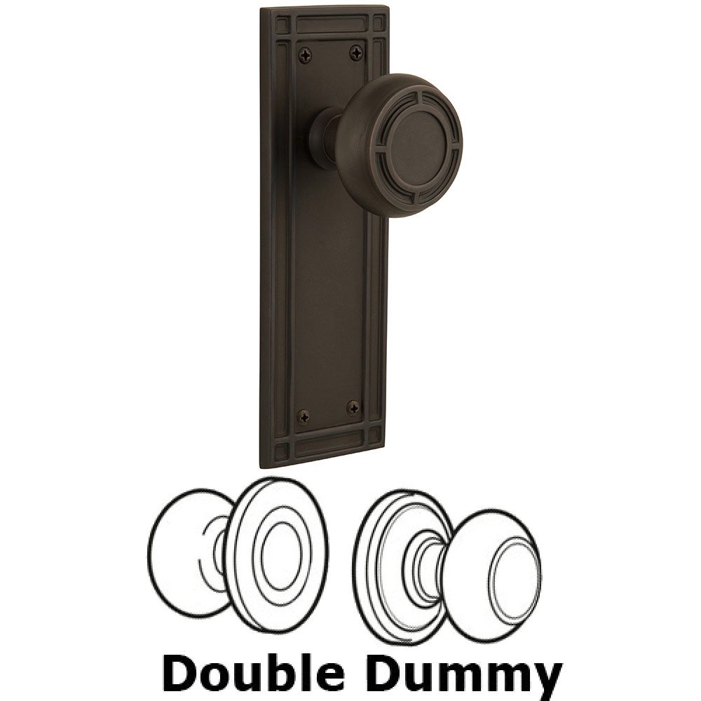 Double Dummy Mission Plate with Mission Knob in Oil Rubbed Bronze