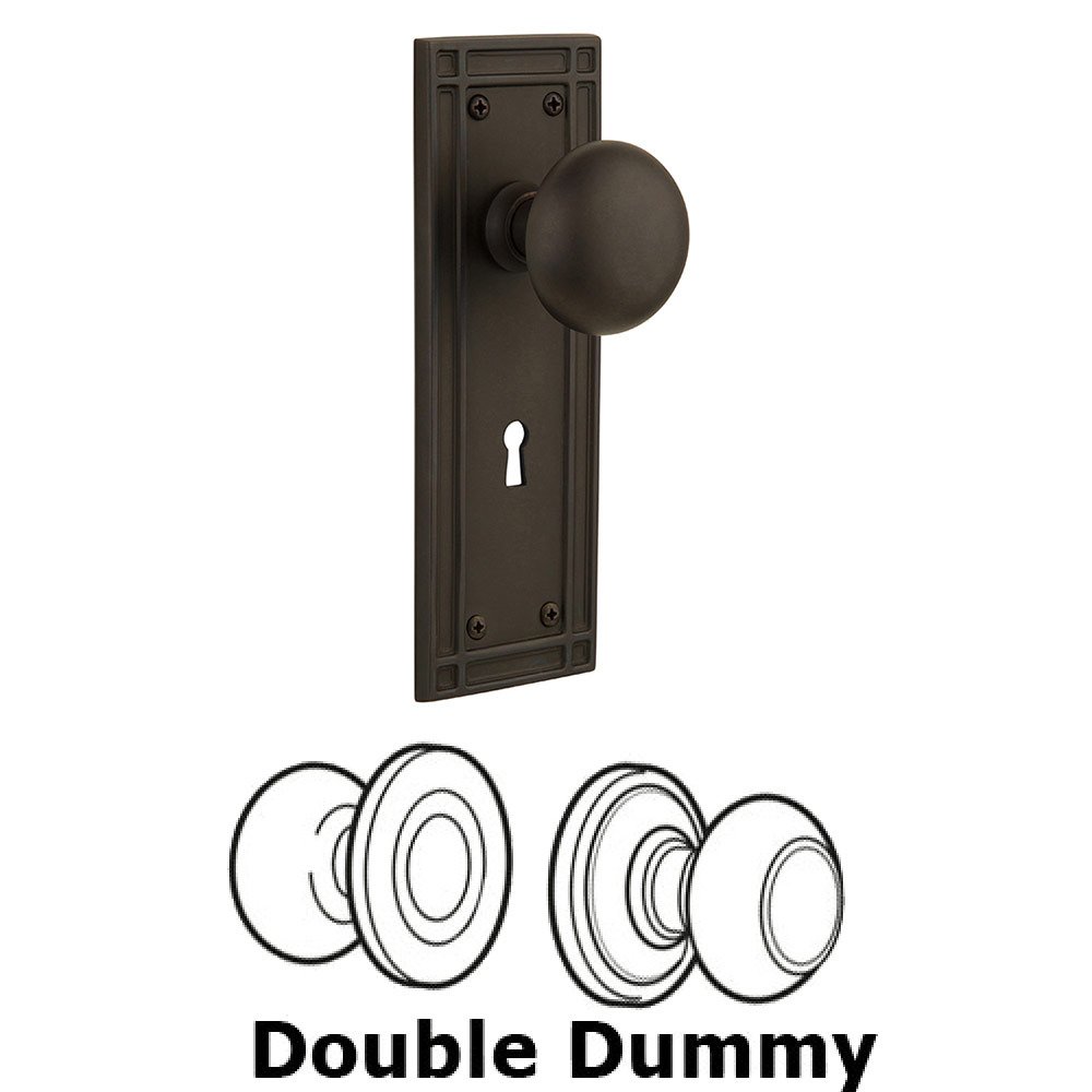 Double Dummy Mission Plate with New York Knob and Keyhole in Oil Rubbed Bronze