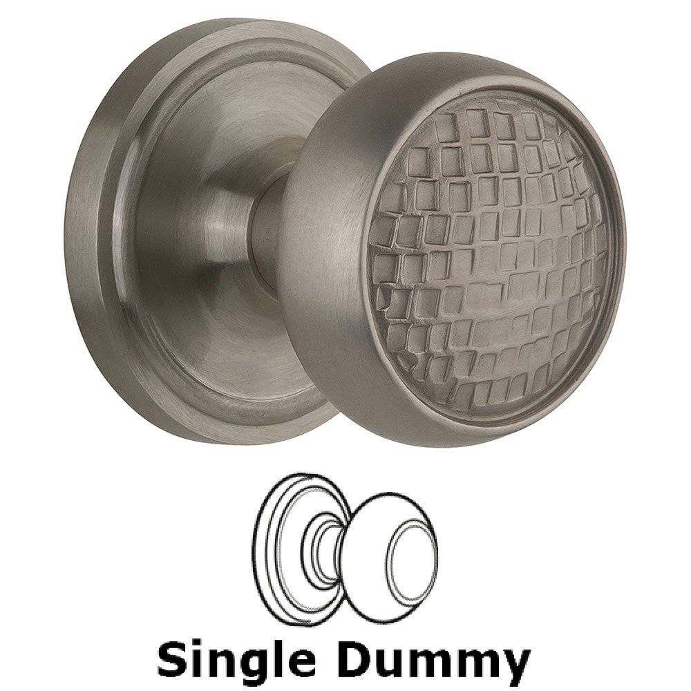 Single Dummy Classic Rosette with Craftsman Knob in Satin Nickel