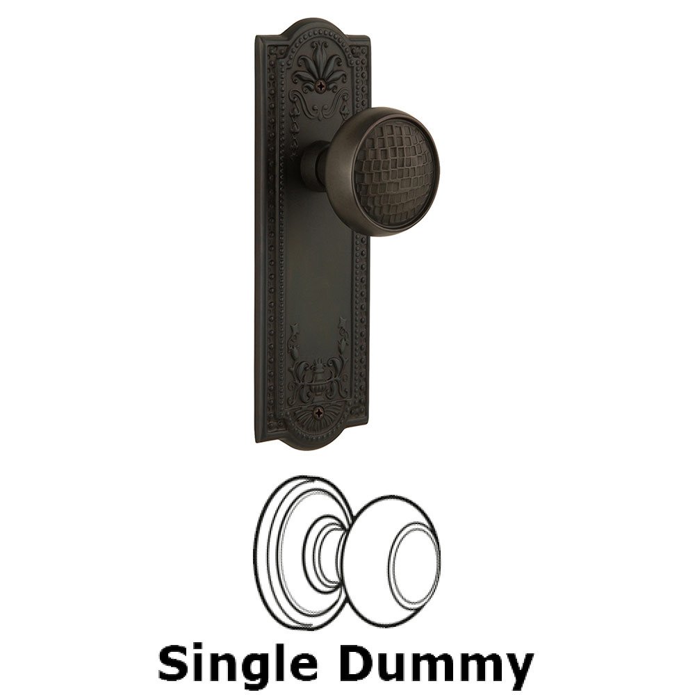Single Dummy Meadows Plate with Craftsman Knob in Oil Rubbed Bronze