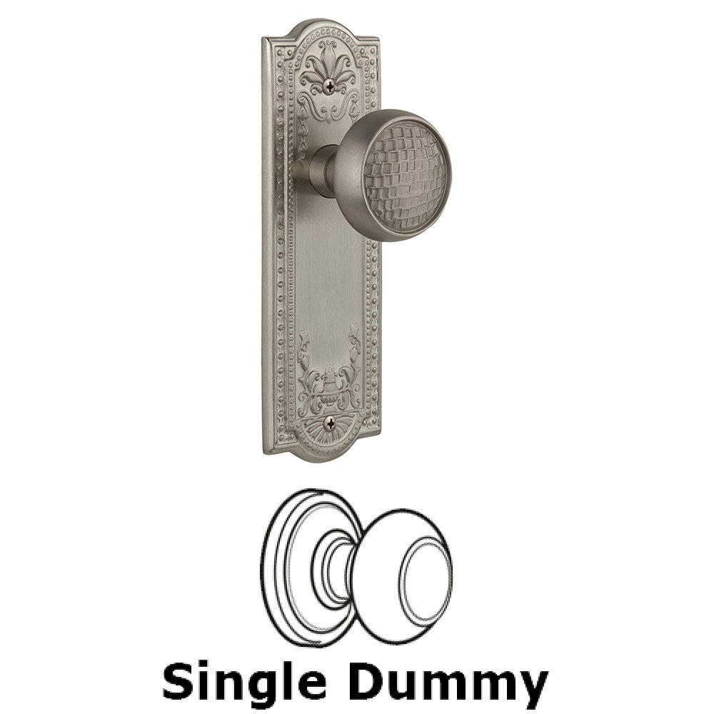 Single Dummy Meadows Plate with Craftsman Knob in Satin Nickel