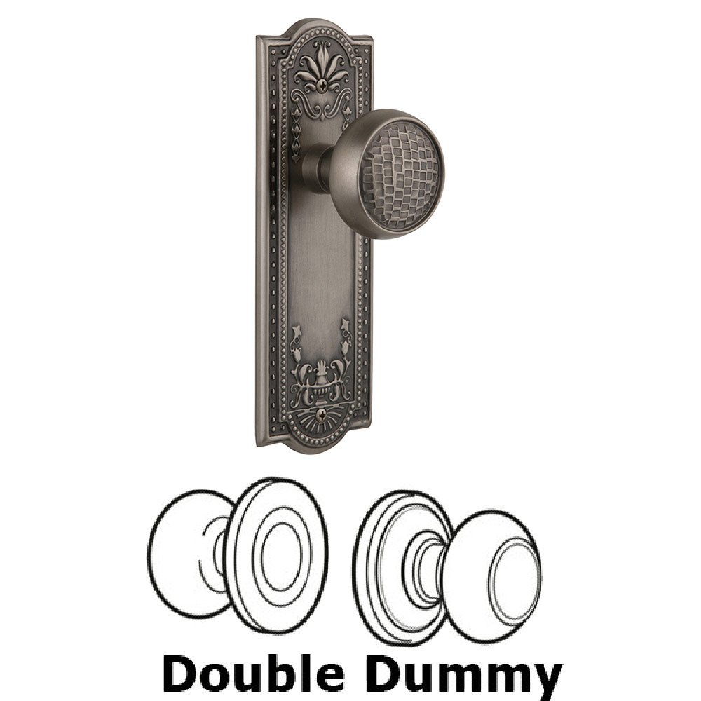 Double Dummy Meadows Plate with Craftsman Knob in Antique Pewter