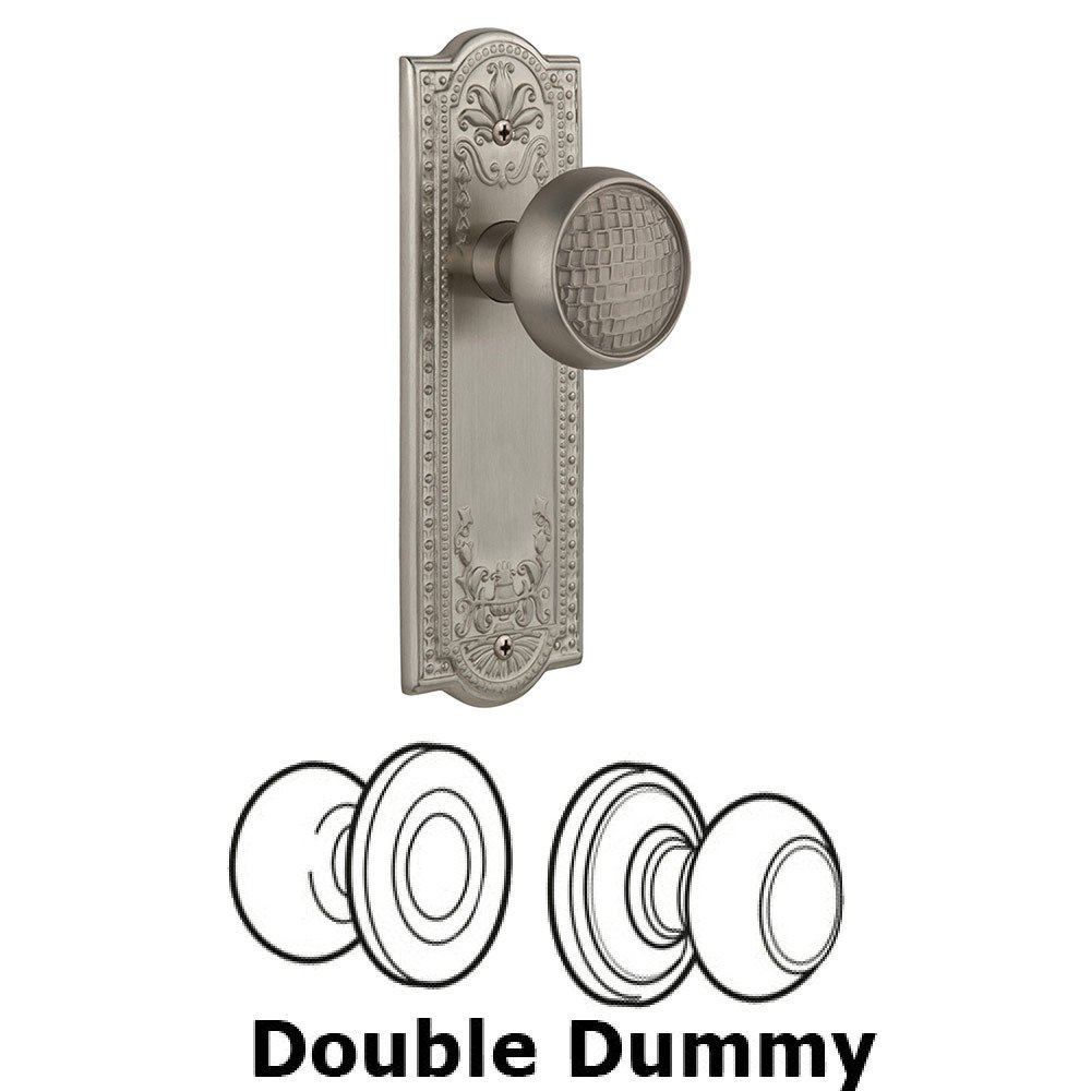 Double Dummy Meadows Plate with Craftsman Knob in Satin Nickel