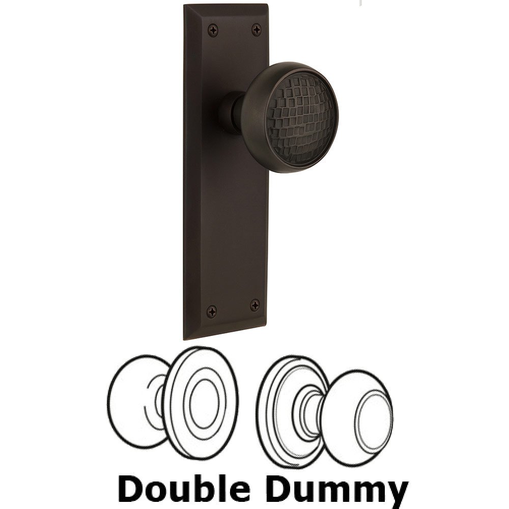 Double Dummy New York Plate with Craftsman Knob in Oil Rubbed Bronze