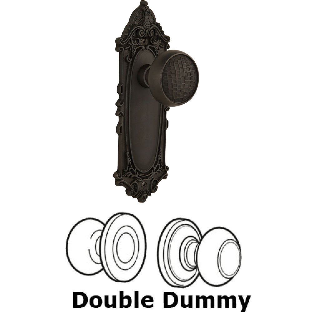 Double Dummy Victorian Plate with Craftsman Knob in Oil Rubbed Bronze