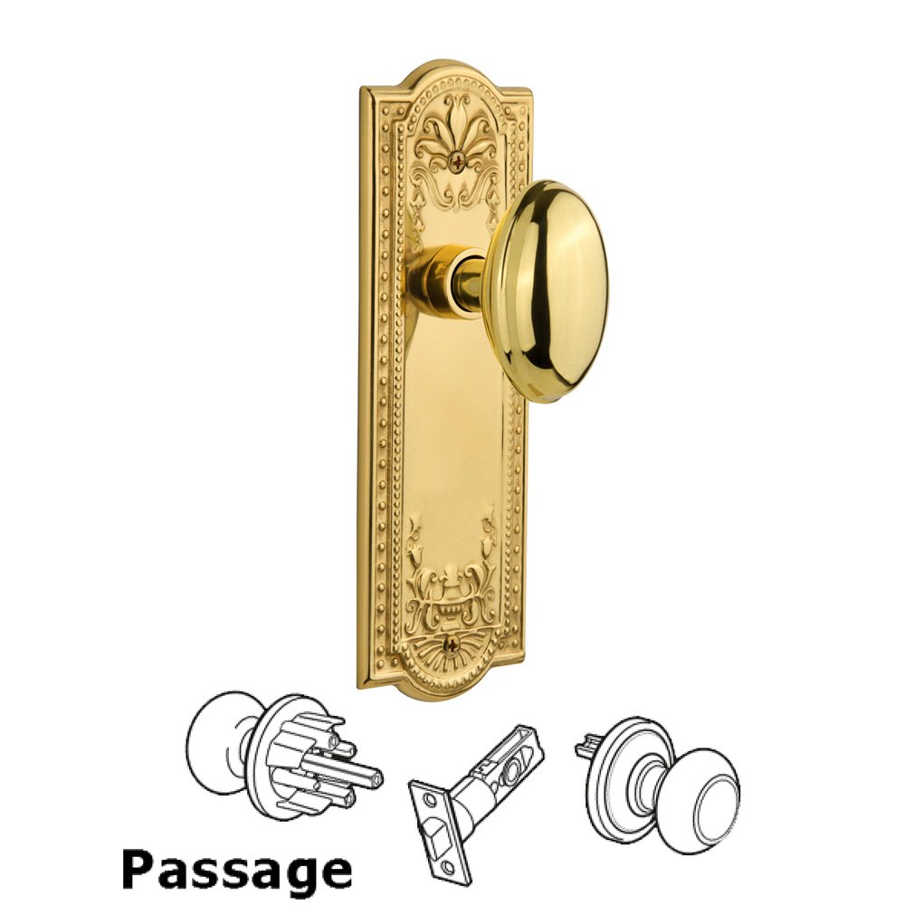 Passage Meadows Plate with Mission Knob in Unlacquered Brass
