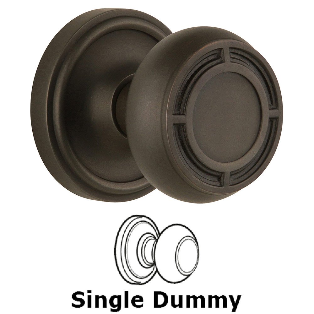 Single Dummy Classic Rosette with Mission Knob in Oil Rubbed Bronze