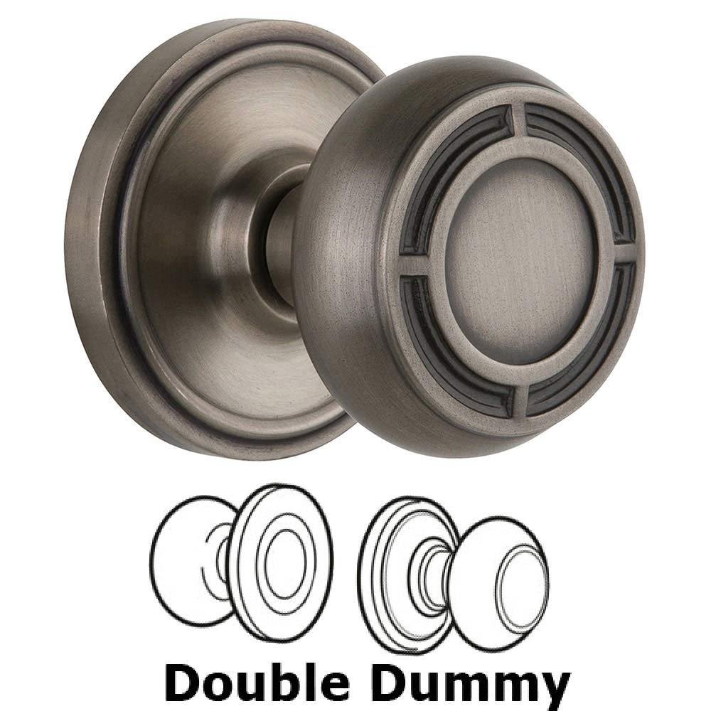 Double Dummy Classic Rosette with Mission Knob in Antique Pewter