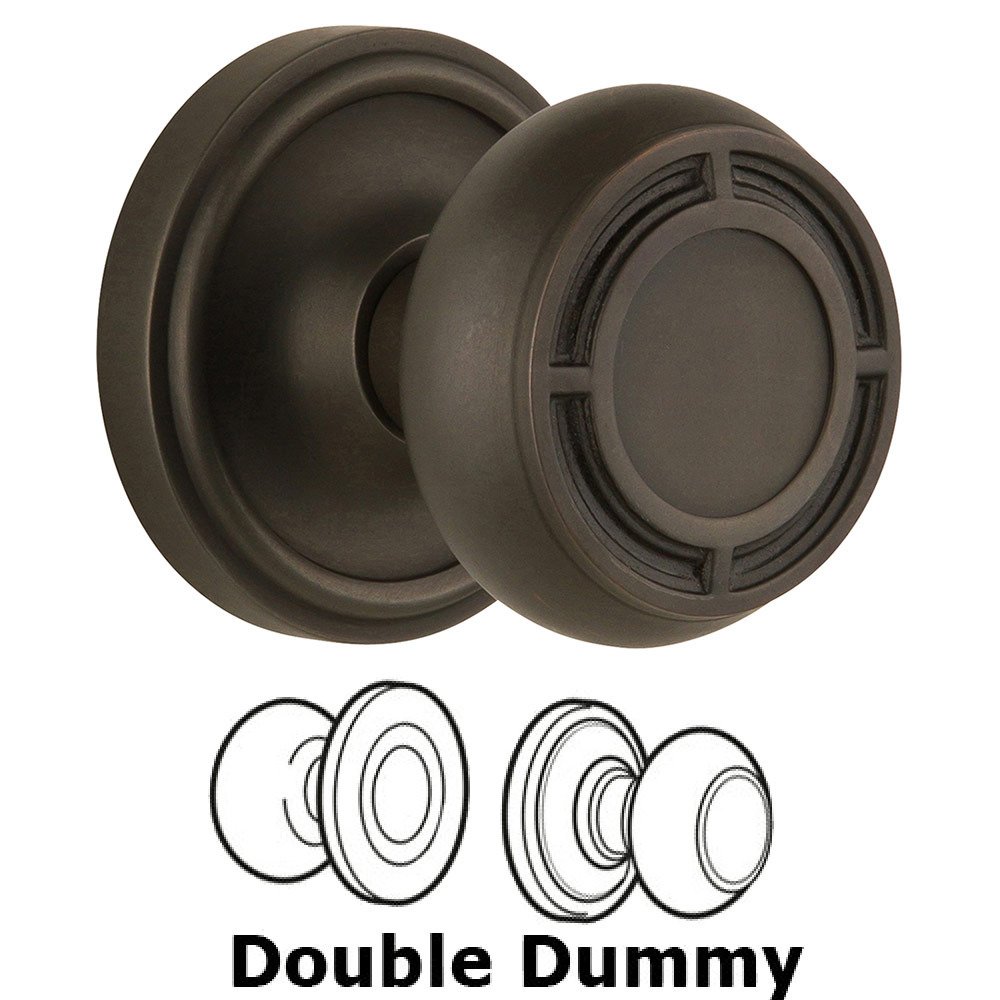 Double Dummy Classic Rosette with Mission Knob in Oil Rubbed Bronze