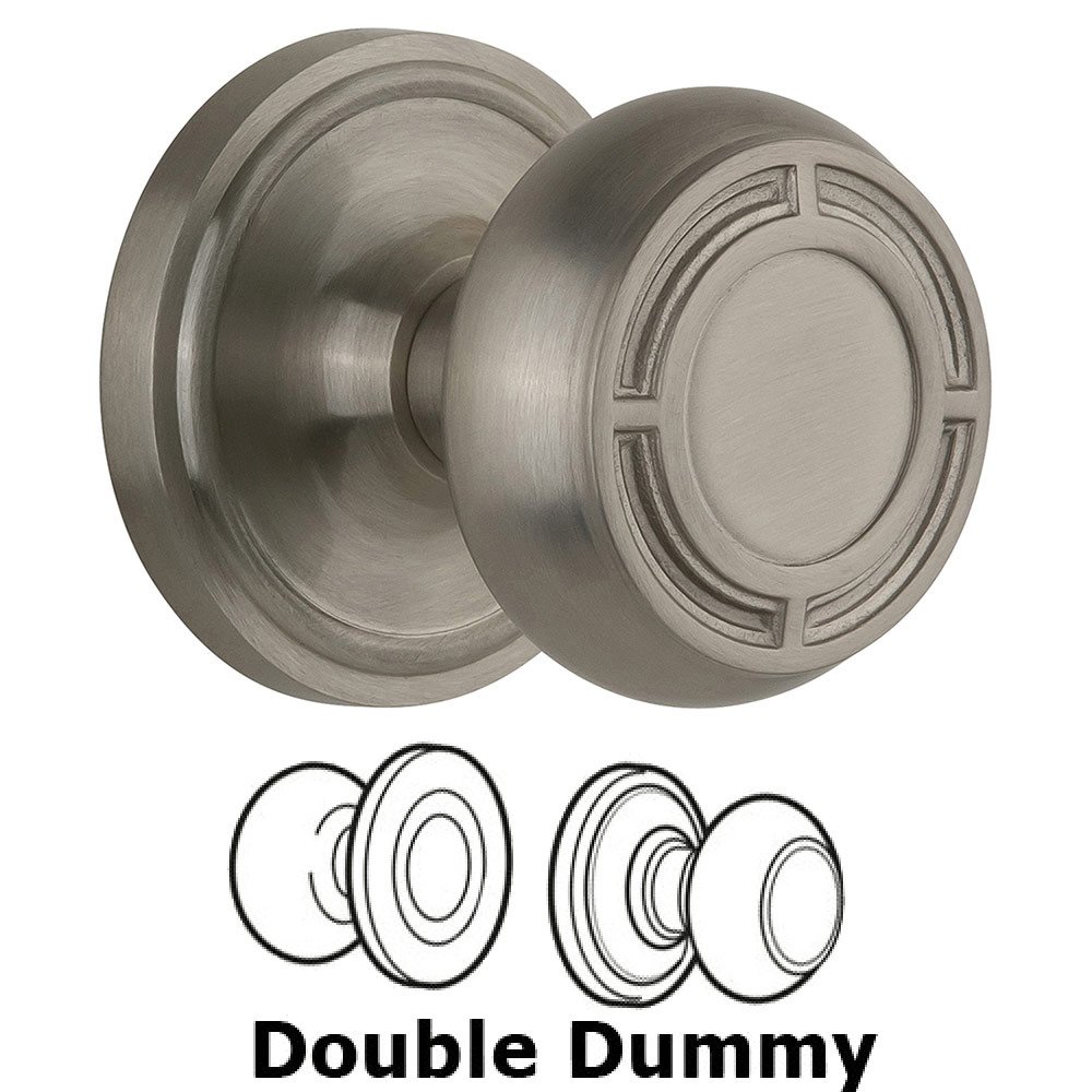 Double Dummy Classic Rosette with Mission Knob in Satin Nickel