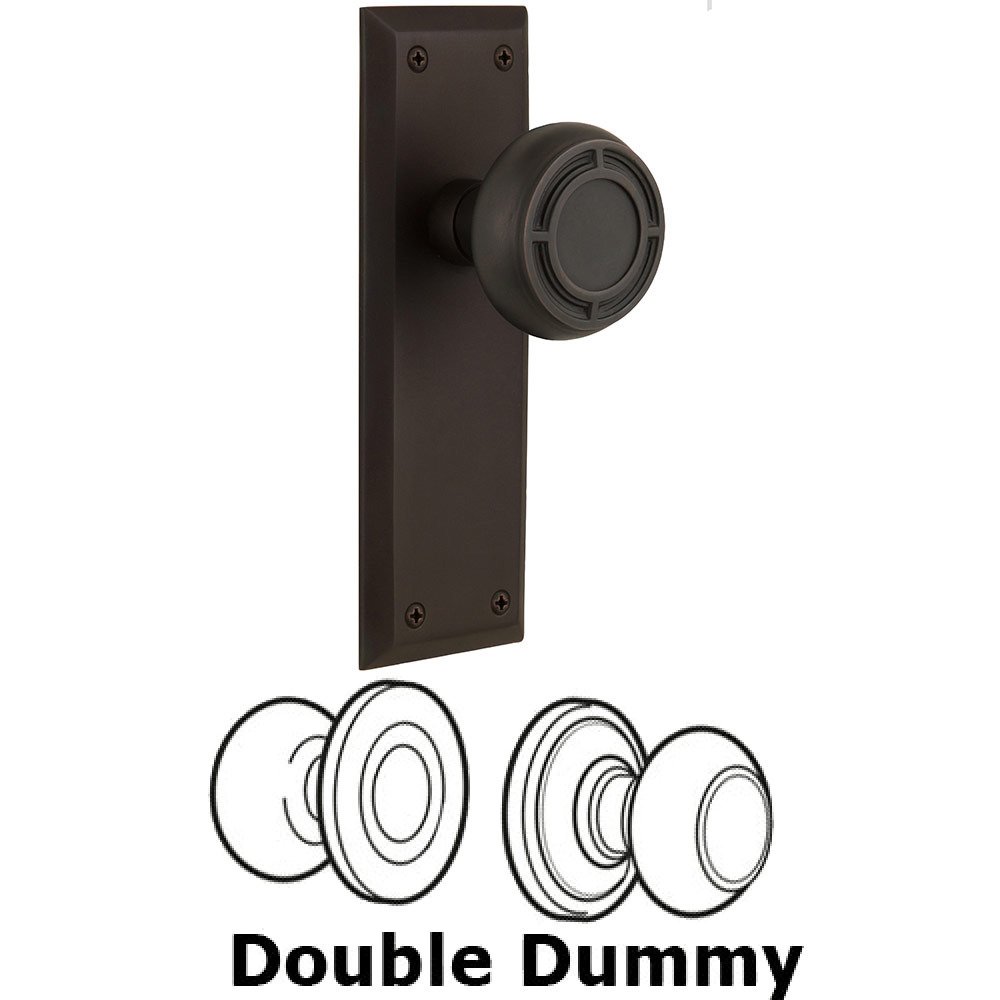 Double Dummy New York Plate with Mission Knob in Oil Rubbed Bronze