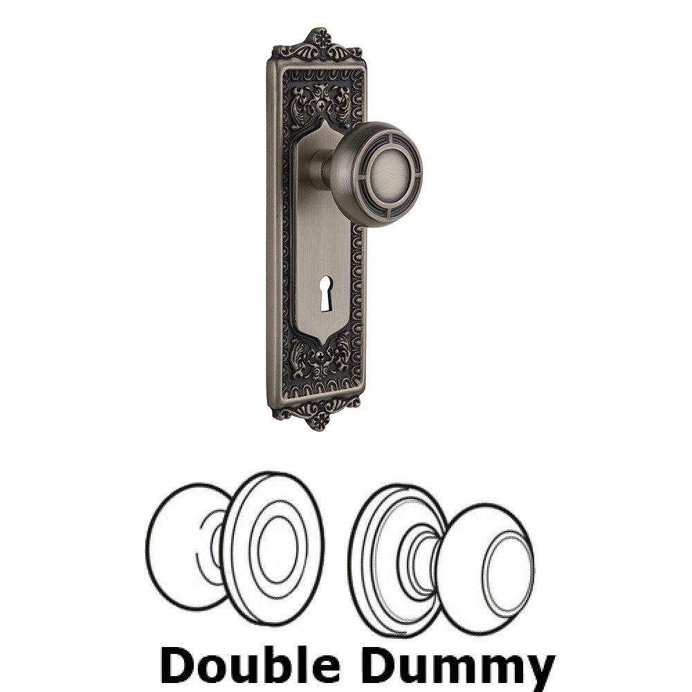 Double Dummy Egg and Dart Plate with Mission Knob and Keyhole in Antique Pewter