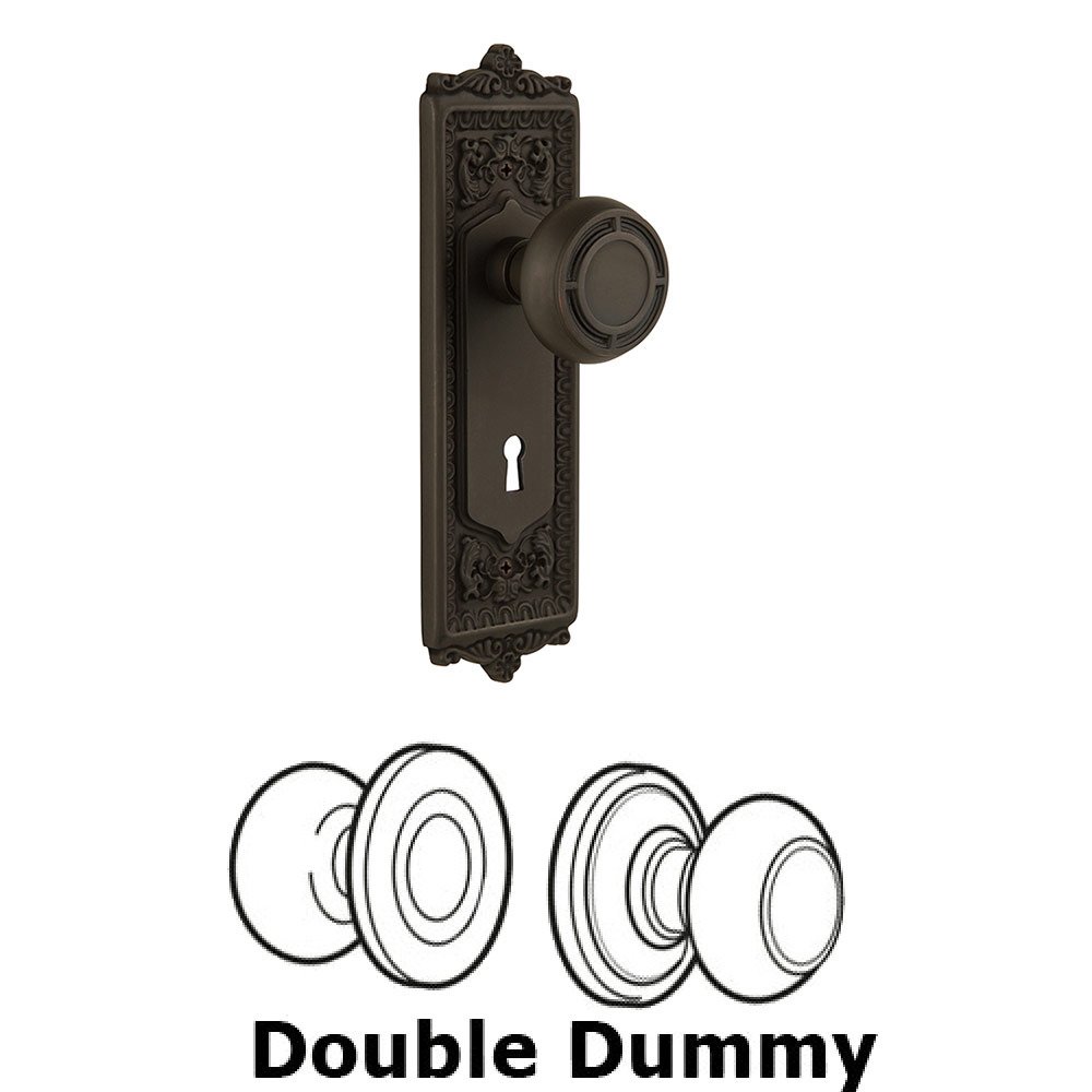 Double Dummy Egg and Dart Plate with Mission Knob and Keyhole in Oil Rubbed Bronze