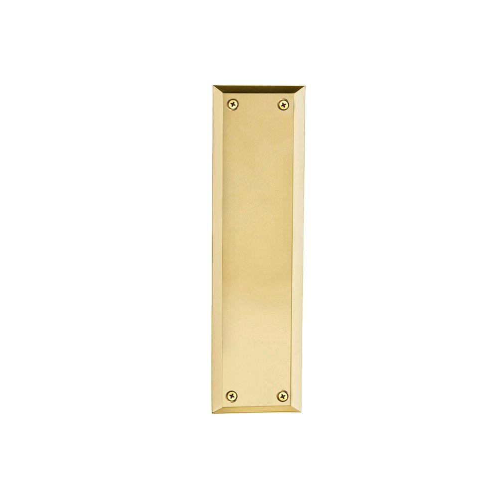 10" New York Pushplate in Unlacquered Brass