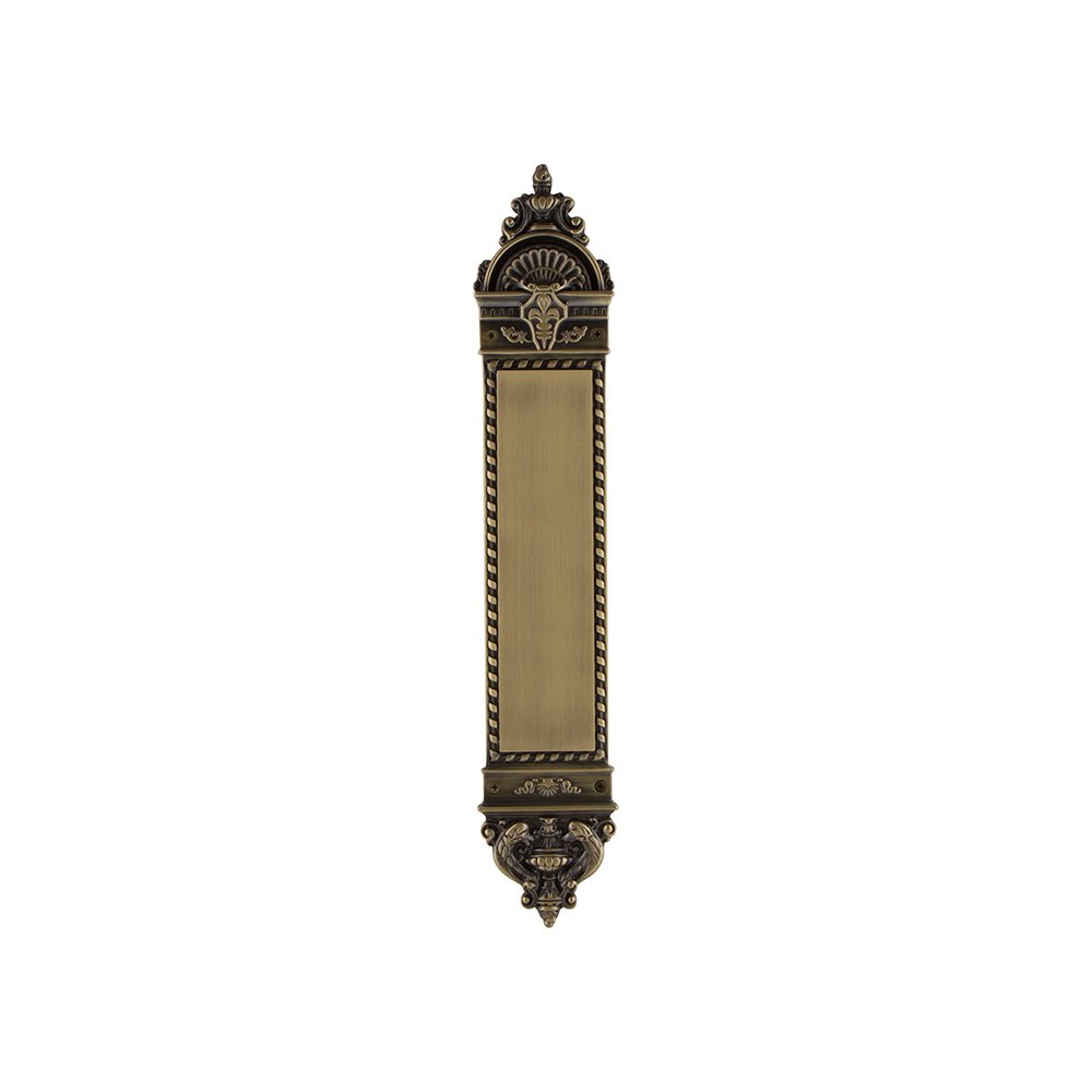 16 1/4" New Orleans Pushplate in Antique Brass