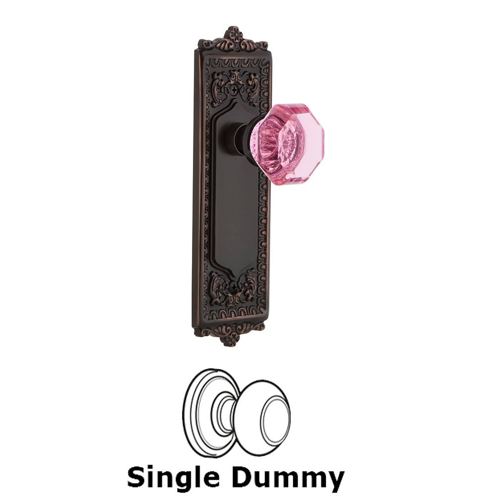 Nostalgic Warehouse - Single Dummy - Egg & Dart Plate Waldorf Pink Door Knob in Timeless Bronze