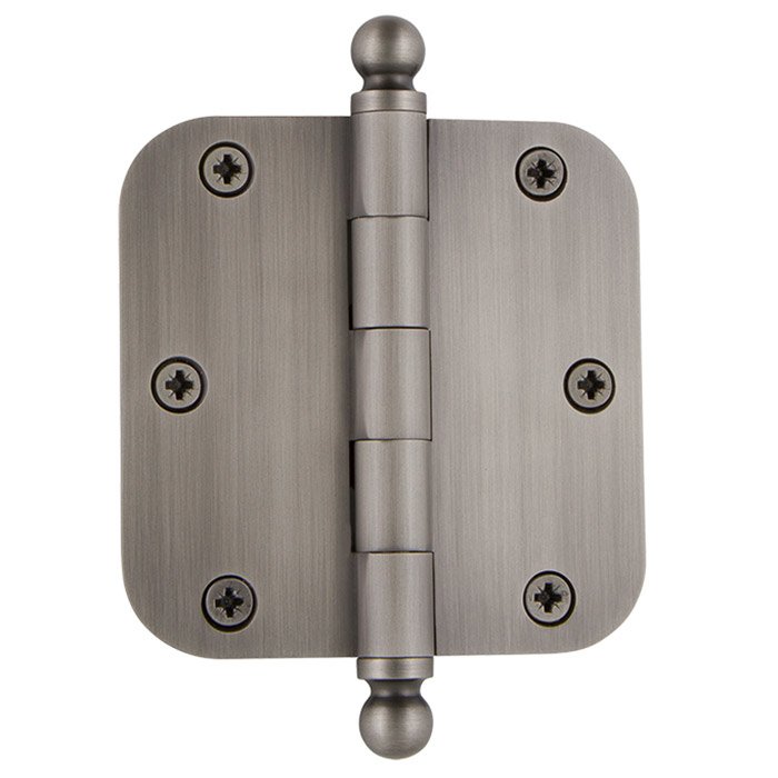 3 1/2" Ball Tip Residential Hinge with 5/8" Radius Corners in Antique Pewter (Sold Individually)