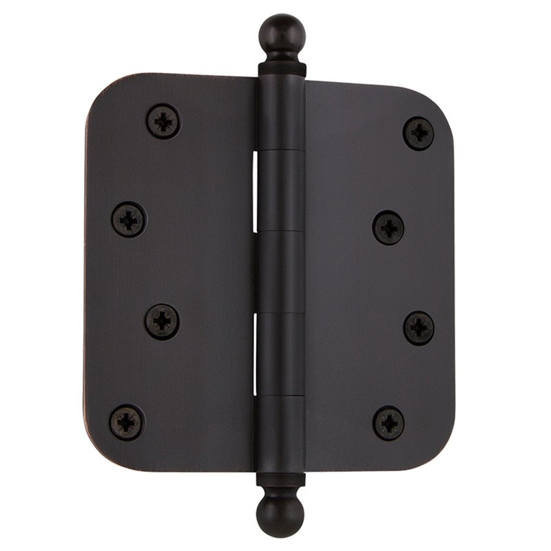 4" Ball Tip Residential Hinge with 5/8" Radius Corners in Oil-Rubbed Bronze (Sold Individually)
