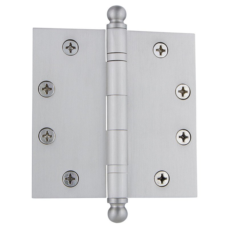 4 1/2" Ball Tip Heavy Duty Hinge with Square Corners in Satin Nickel (Sold Individually)