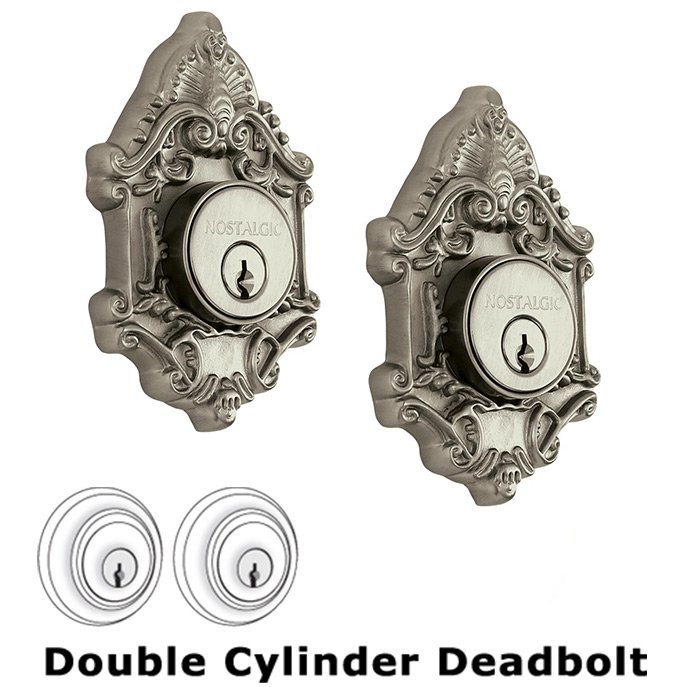 Double Deadlock - Victorian Deadbolt in Satin Nickel