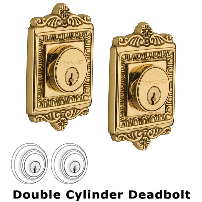 Double Deadlock - Egg and Dart Deadbolt in Polished Brass