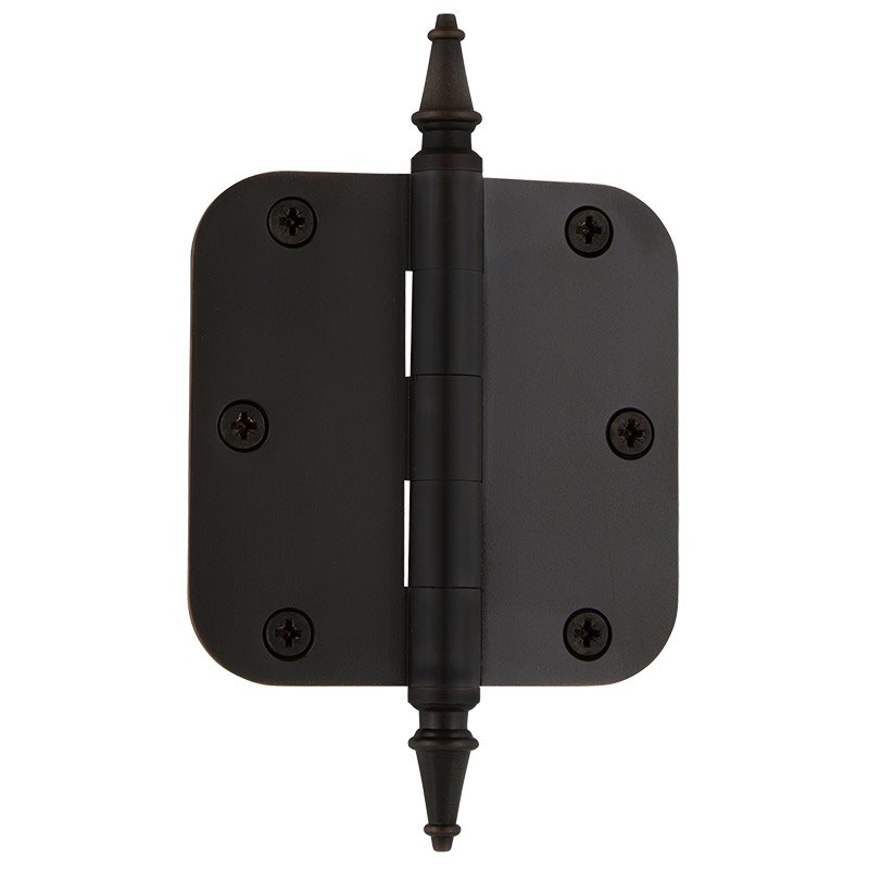 3 1/2" Steeple Tip Residential Hinge with 5/8" Radius Corners in Oil-Rubbed Bronze (Sold Individually)