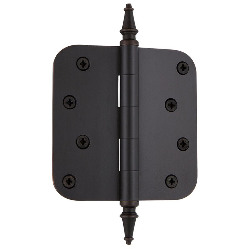4" Steeple Tip Residential Hinge with 5/8" Radius Corners in Timeless Bronze (Sold Individually)