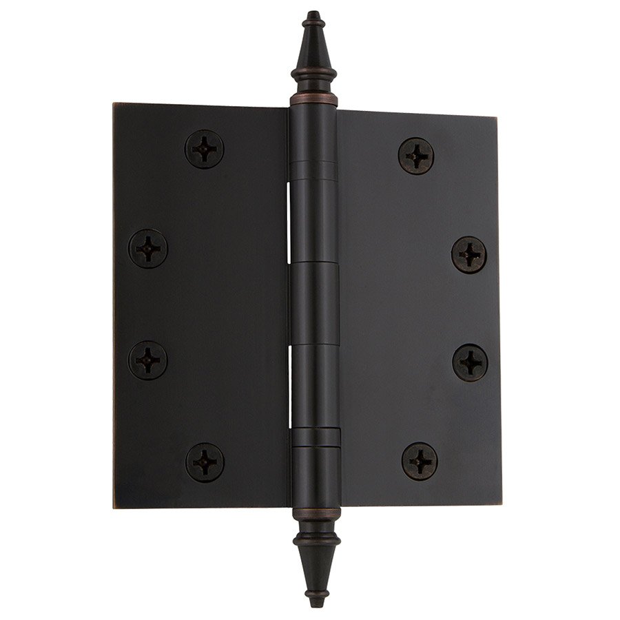 4 1/2" Steeple Tip Heavy Duty Hinge with Square Corners in Timeless Bronze (Sold Individually)
