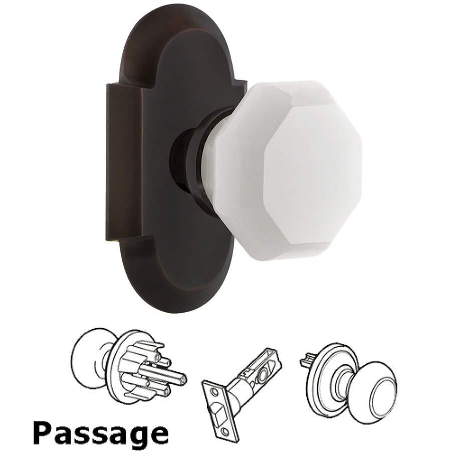 Passage - Cottage Plate with Waldorf White Milk Glass Knob in Timeless Bronze