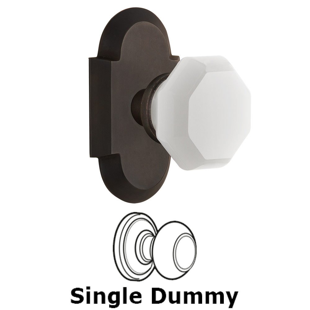Single Dummy - Cottage Plate with Waldorf White Milk Glass Knob in Oil-Rubbed Bronze