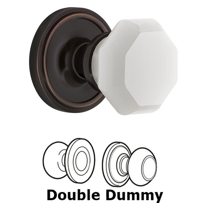 Double Dummy Classic Rosette with Waldorf White Milk Glass Knob in Timeless Bronze