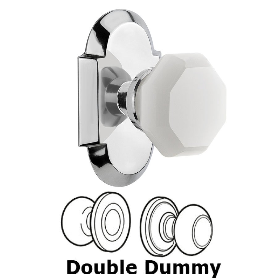 Double Dummy - Cottage Plate with Waldorf White Milk Glass Knob in Bright Chrome