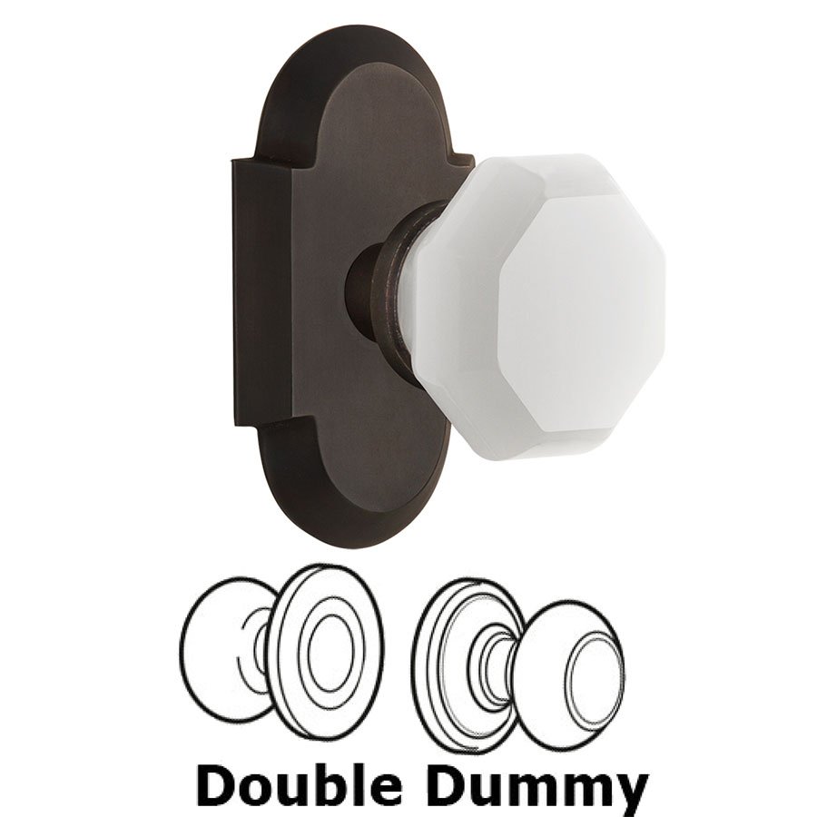 Double Dummy - Cottage Plate with Waldorf White Milk Glass Knob in Oil-Rubbed Bronze