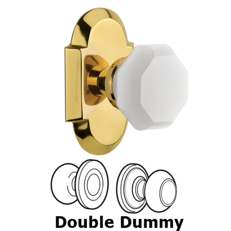 Double Dummy - Cottage Plate with Waldorf White Milk Glass Knob in Polished Brass