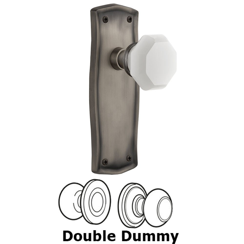 Double Dummy - Prairie Plate with Waldorf White Milk Glass Knob in Antique Pewter