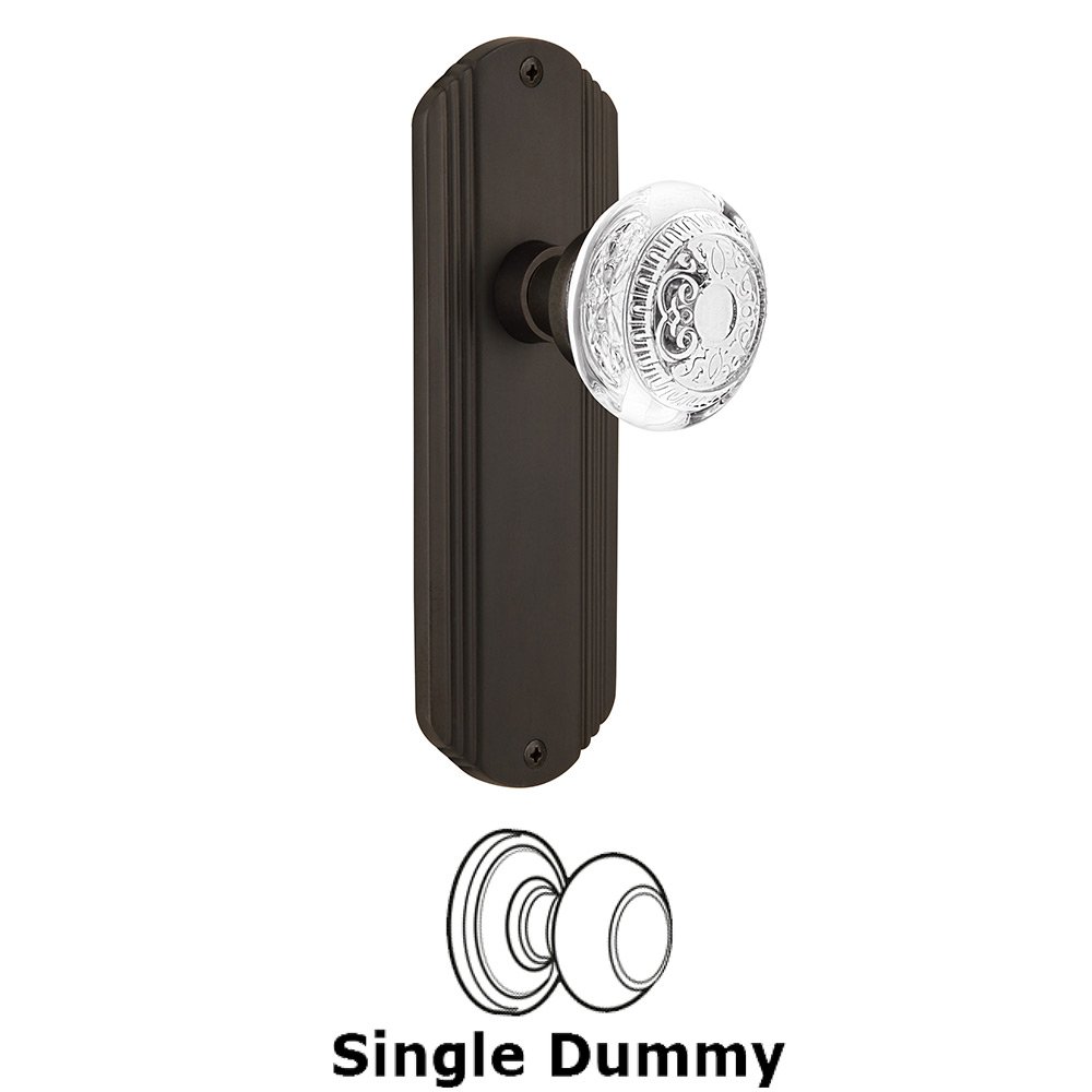 Single Dummy - Deco Plate With Crystal Egg & Dart Knob in Oil-Rubbed Bronze