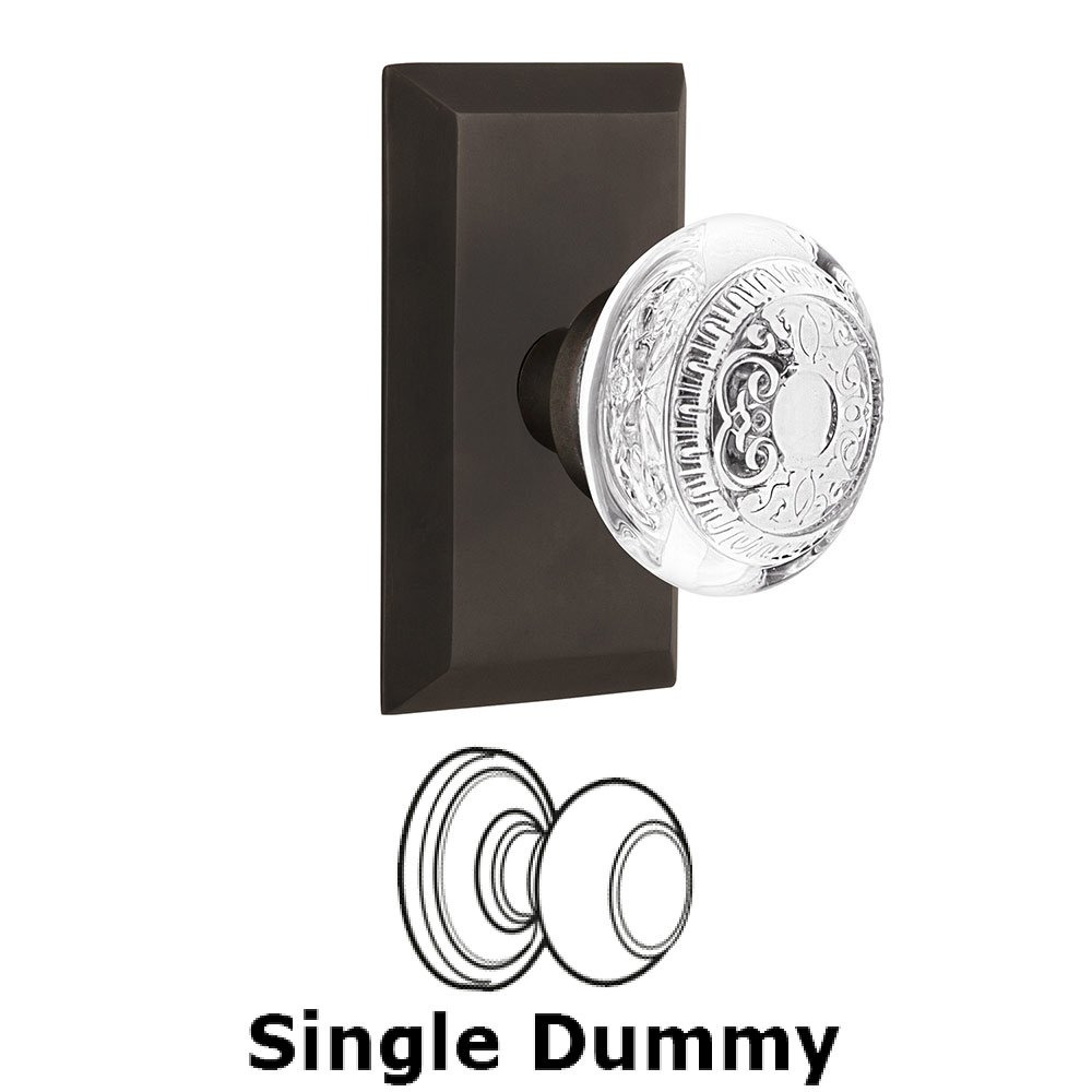 Single Dummy - Studio Plate With Crystal Egg & Dart Knob in Oil-Rubbed Bronze