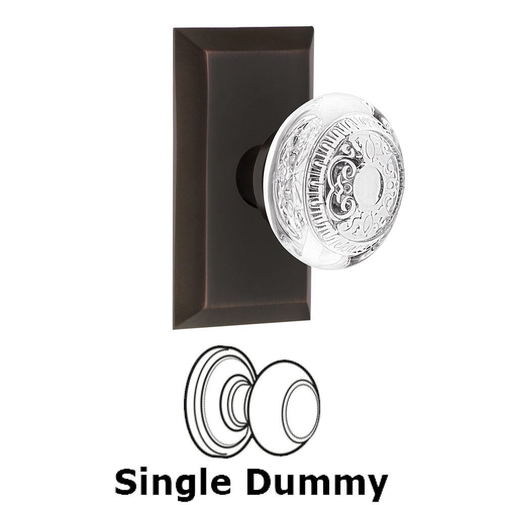 Single Dummy - Studio Plate With Crystal Egg & Dart Knob in Timeless Bronze