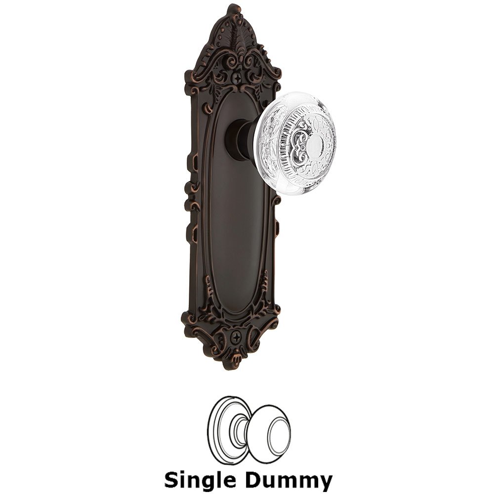 Single Dummy - Victorian Plate With Crystal Egg & Dart Knob in Timeless Bronze