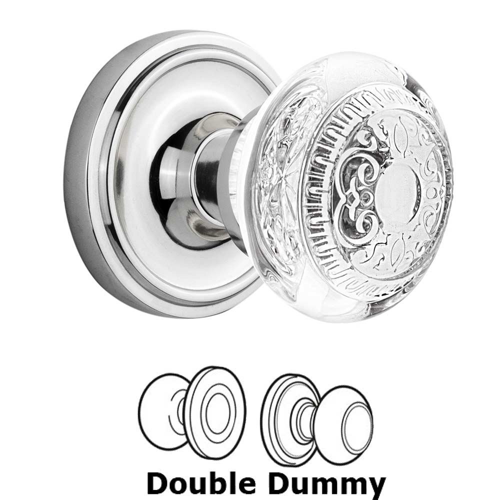 Double Dummy Classic Rosette With Crystal Egg & Dart Knob in Bright Chrome