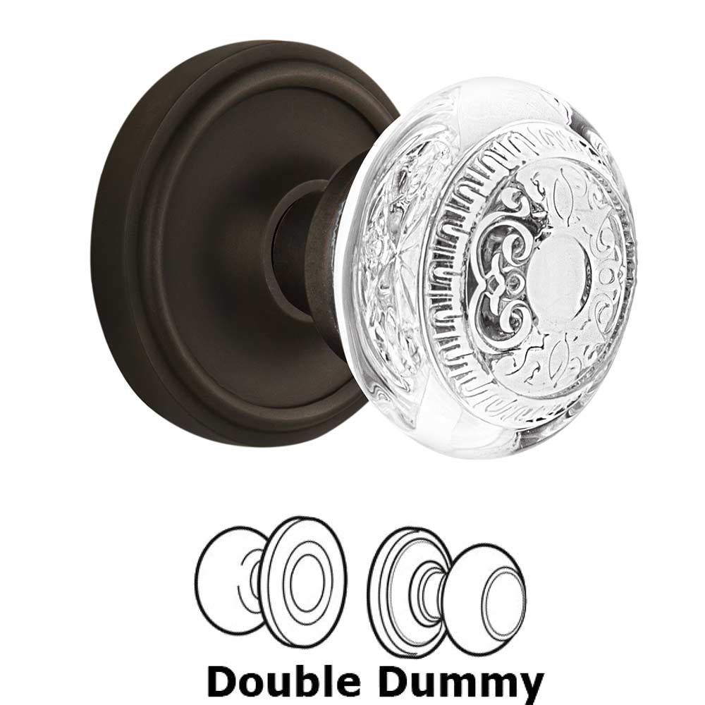 Double Dummy Classic Rosette With Crystal Egg & Dart Knob in Oil-Rubbed Bronze